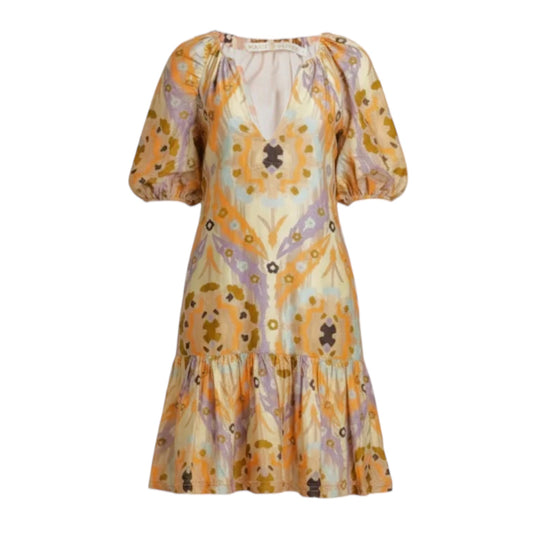 Greta Dress By Marie Oliver In Marigold Trellis Print, Size: S