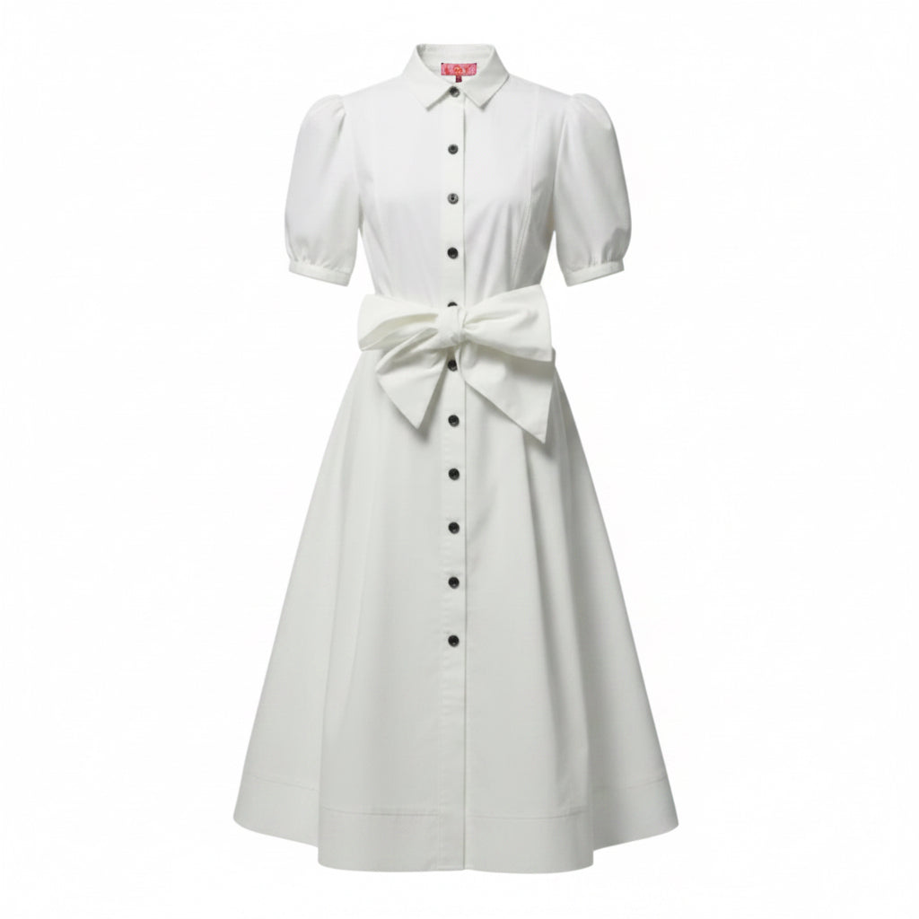 Alexandra Button Front Shirt Dress By LTD In White, Size: 2