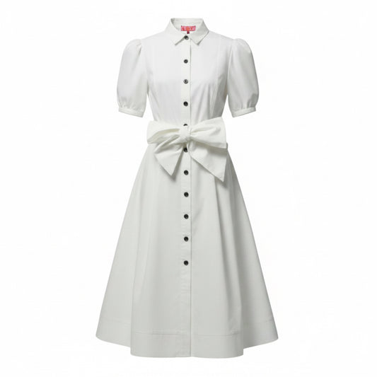 Alexandra Button Front Shirt Dress By LTD In White, Size: 2