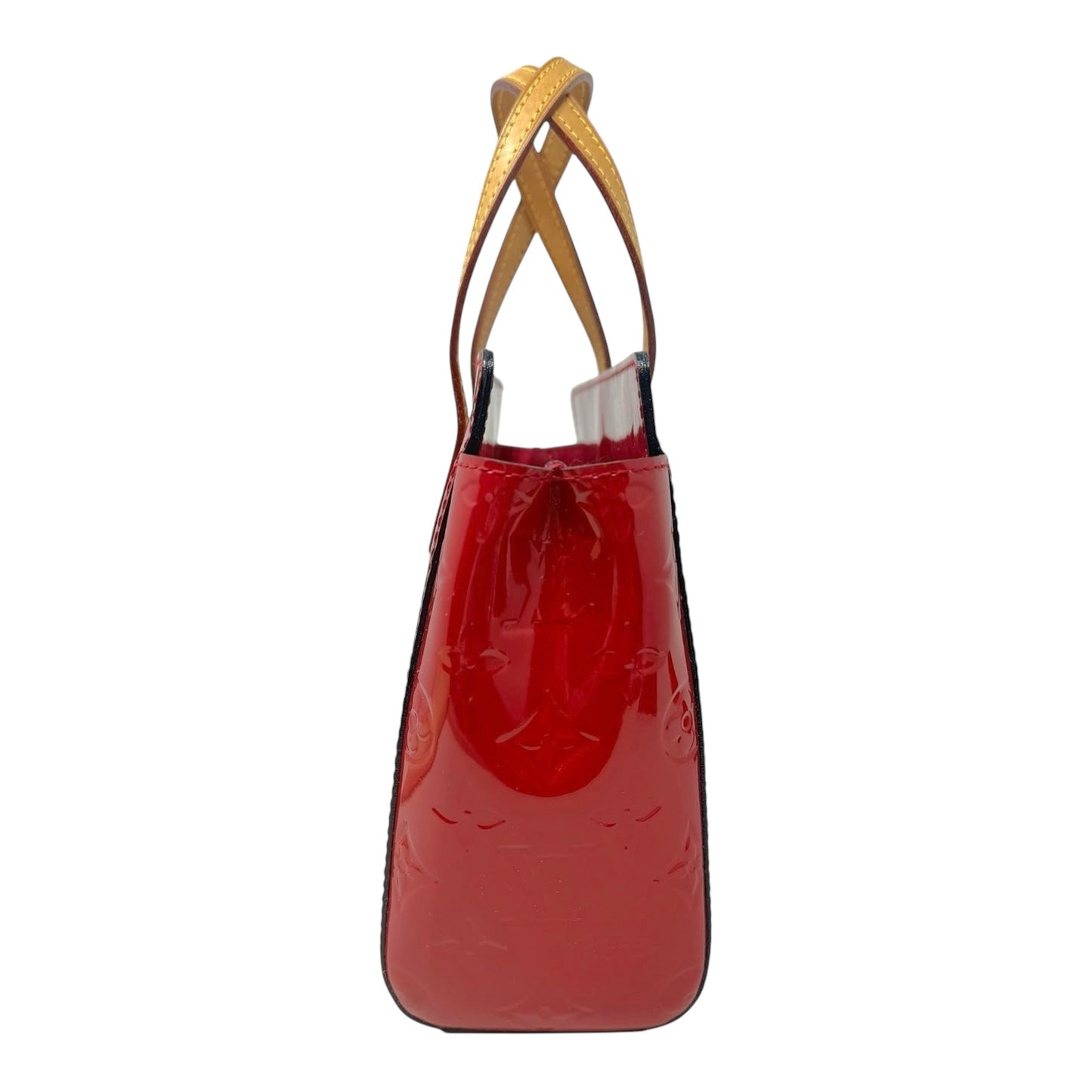 Vernis Catalina Tote Luxury Designer By Louis Vuitton In Indien Rose Embossed Patent Leather, Size: Small