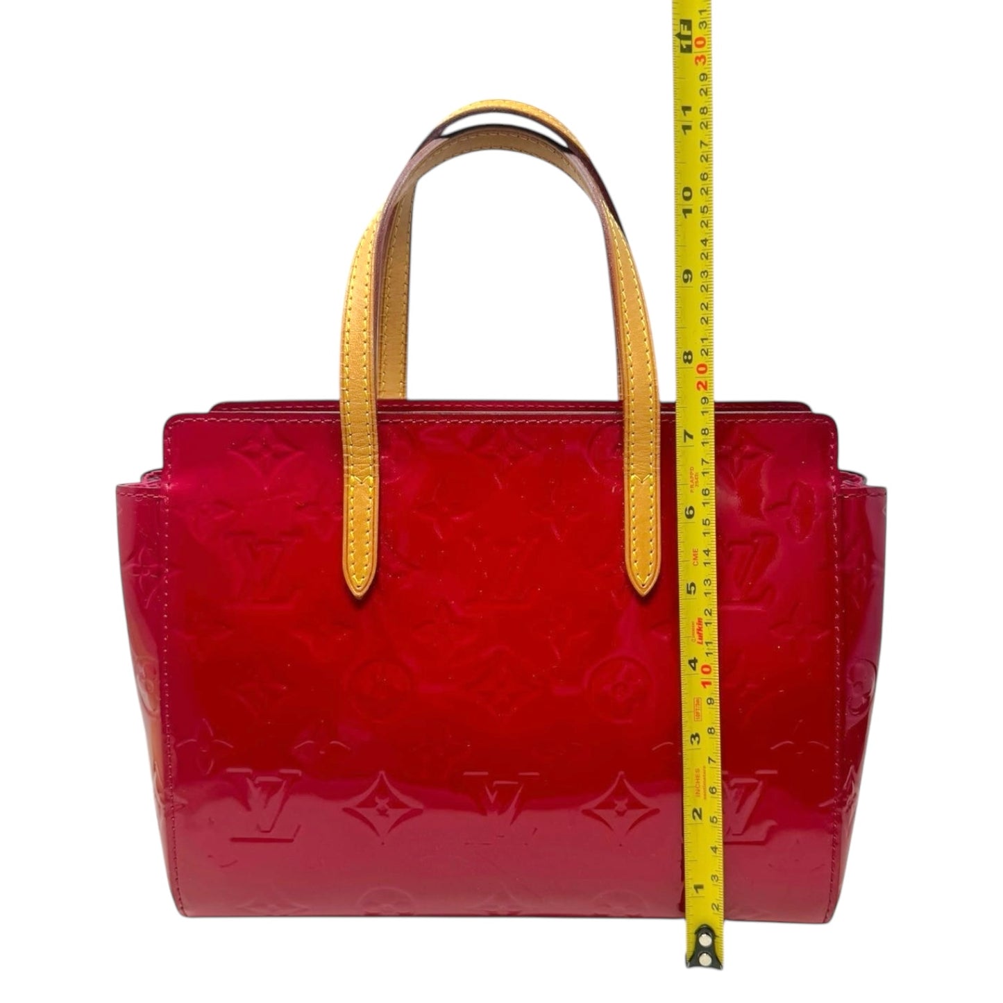 Vernis Catalina Tote Luxury Designer By Louis Vuitton In Indien Rose Embossed Patent Leather, Size: Small