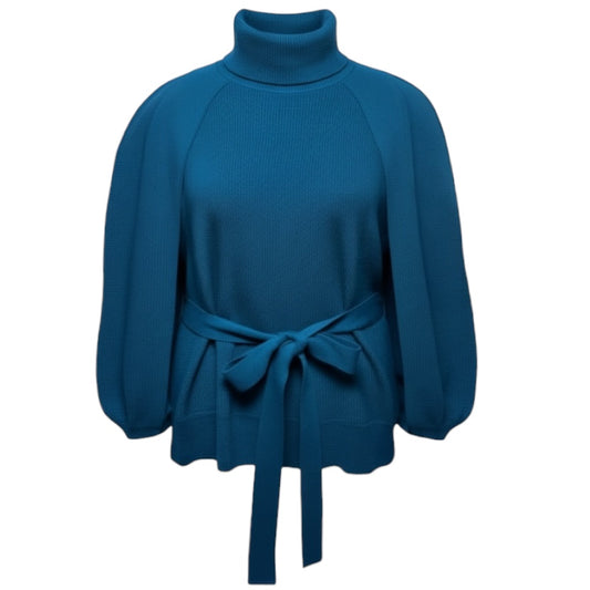 Wool Cape Sweater Luxury Designer By St John Collection In Blue, Size: Xl