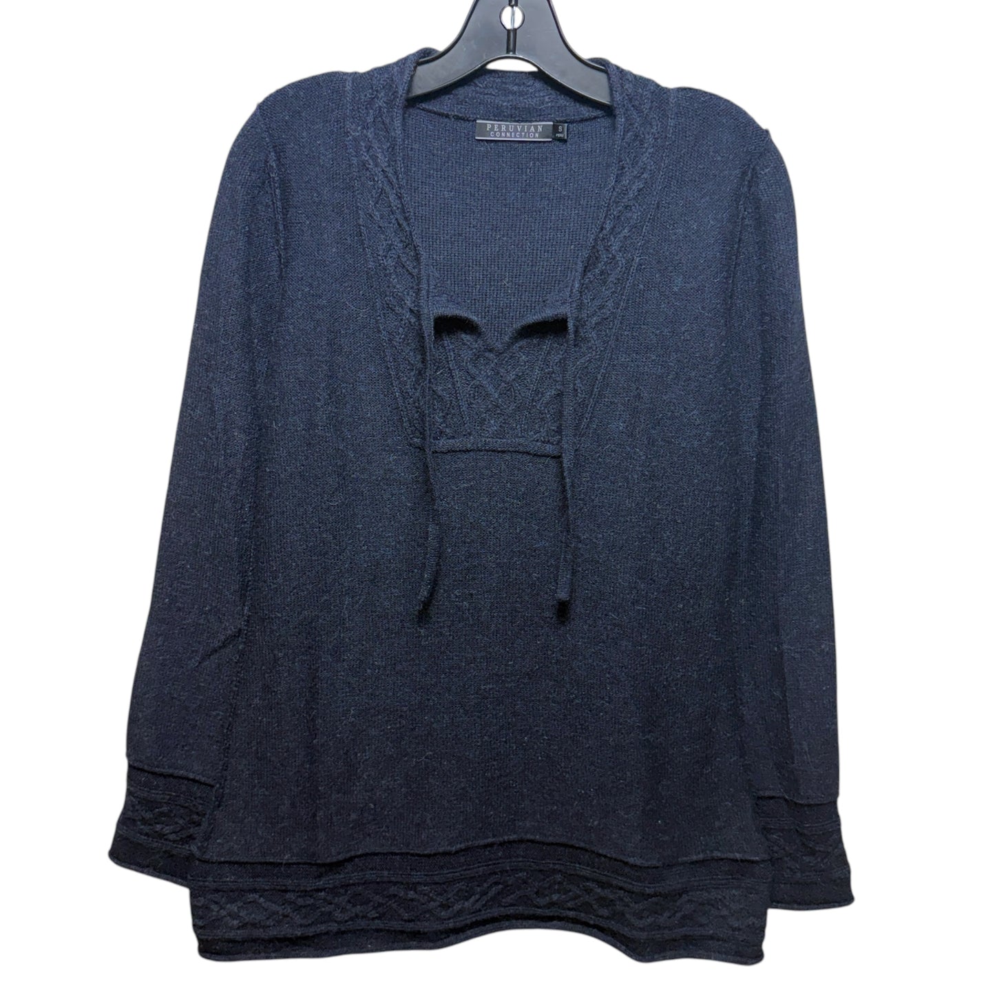 Alpaca Tunic Sweater By Peruvian Connection In Navy, Size: S