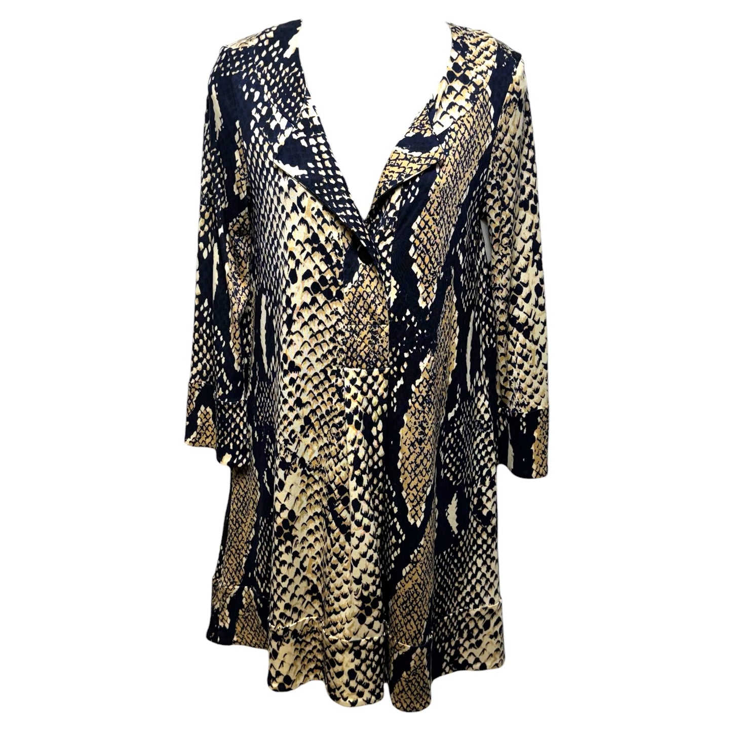 Silk Dress Designer By Diane Von Furstenberg In Snakeskin Print, Size: 6