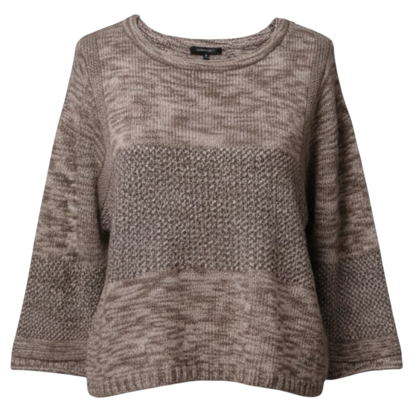 Cotton Merino Wool Blend Sweater Designer By Lafayette 148 In Grey & Purple, Size: M