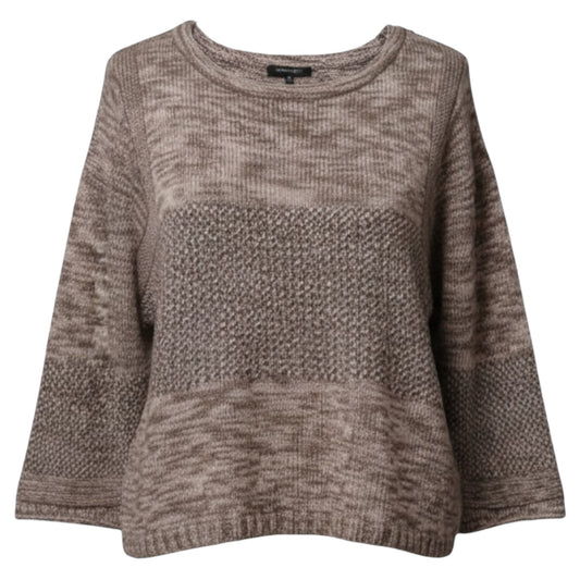 Cotton Merino Wool Blend Sweater Designer By Lafayette 148 In Grey & Purple, Size: M