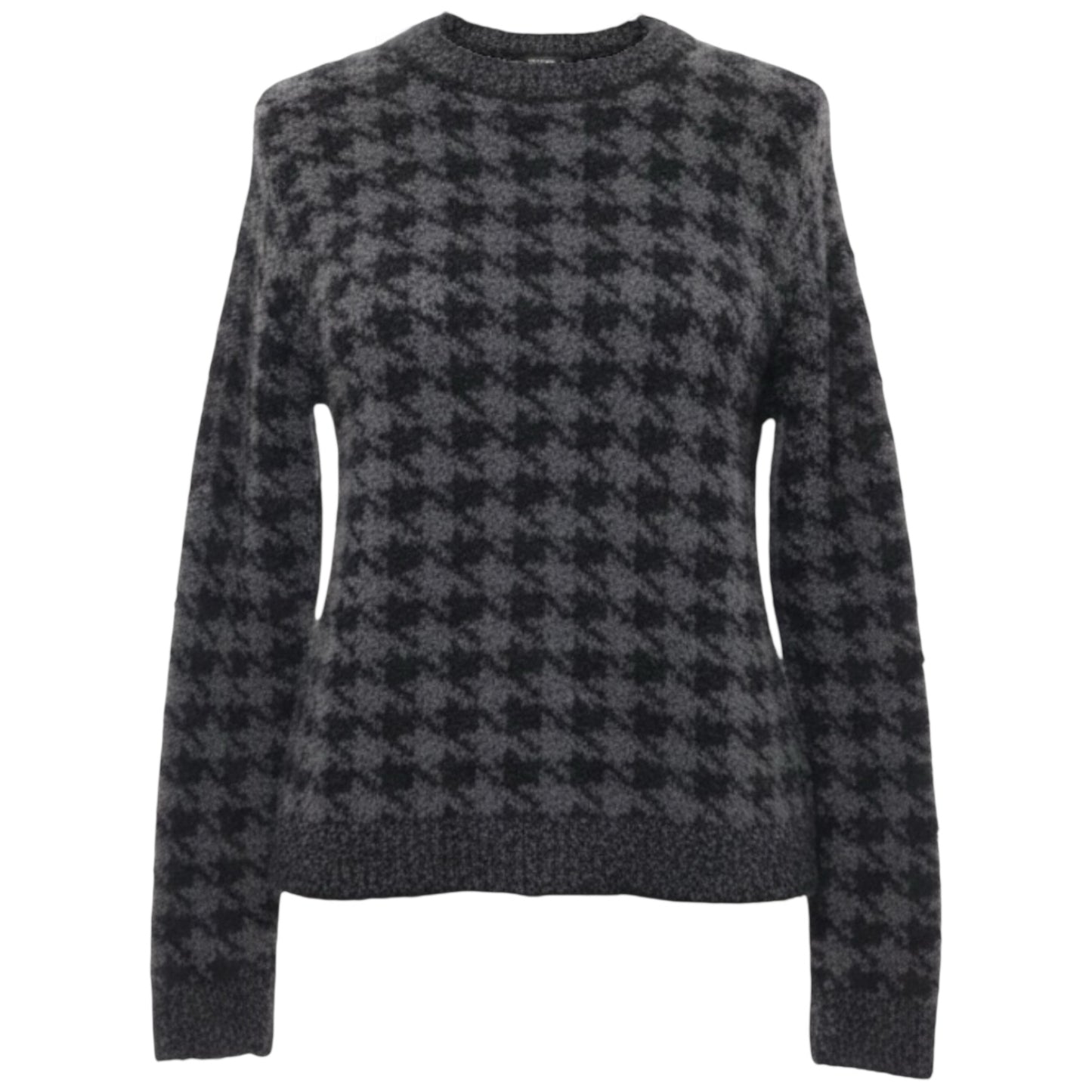 Cozy Knit Unisex Pullover Sweater By Skims In Green & Grey Houndstooth, Size: S/M