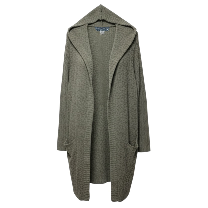 CozyChic Lite Hooded Cardigan Sweater By Barefoot Dreams In Green, Size: L