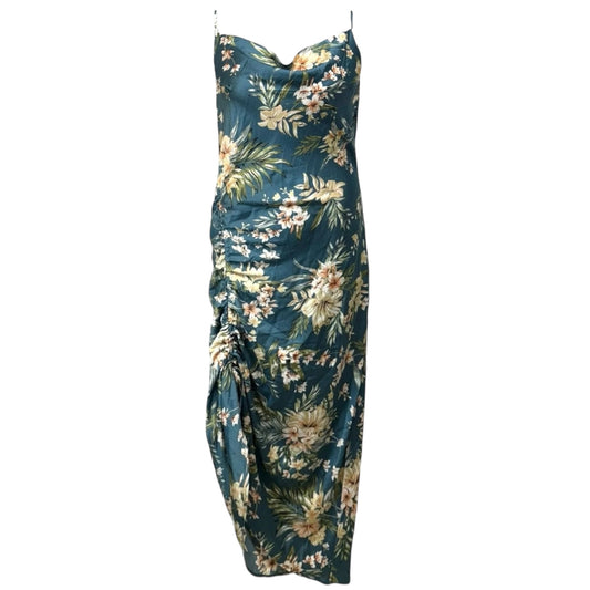 Cowl Neck Satin Dress By Mable In Floral Print, Size: L