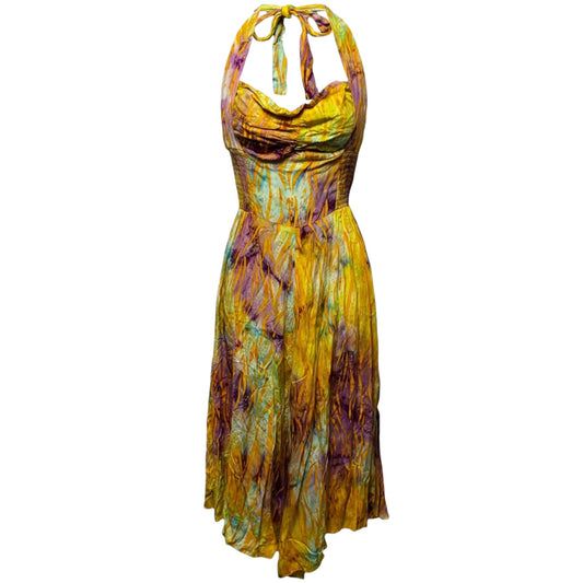 Halter Dress Casual Midi By Trends! In Multi-colored, Size: S