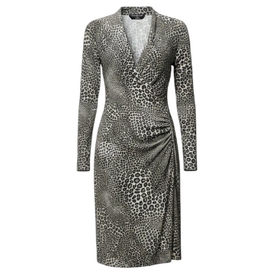 Faux Wrap Dress Casual Midi By Norma Kamali In Animal Print, Size: S