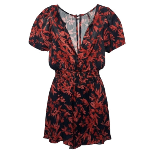 The Somerset Romper By Anthropologie In Black & Orange, Size: S