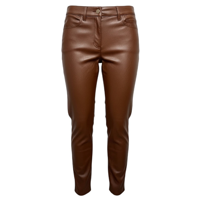 Faux Leather Pants By Talbots In Brown, Size: 0p