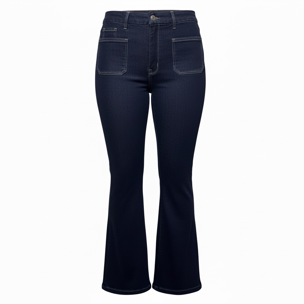 Good Waist Super Flare Jeans By Good American In Blue Red & White, Size: 18