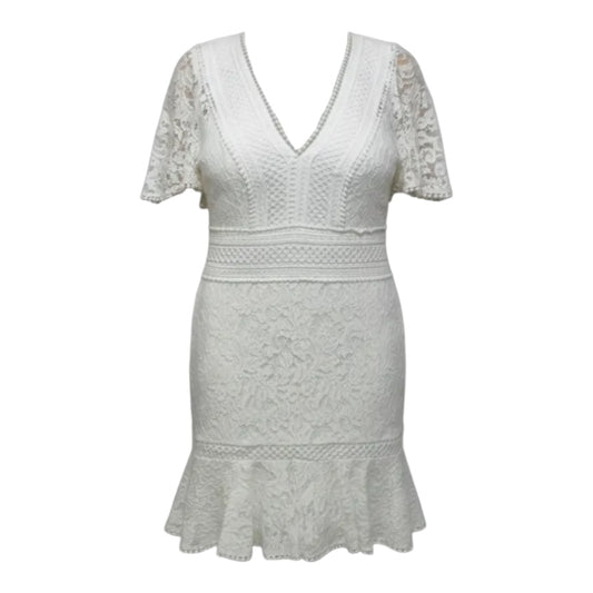 Lave Fit & Flare Dress By Eliza J In White, Size: 12