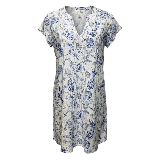Ansella Tunic Dress Designer By Lilly Pulitzer In Resort White Barefoot Beachcombers, Size: 12