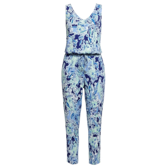 Paulina Jumpsuit Designer By Lilly Pulitzer In Blue & Green, Size: XS