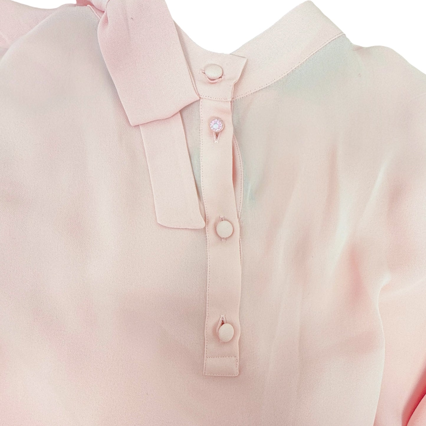 Ruffled Silk Crépe de Chine Mini Dress Luxury Designer By Valentino Garavani In Pink, Size: US 8/IT 44