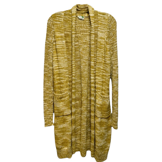 Abigail Marled Open Front Duster Cardigan By Anthropologie In Chartreuse, Size: XS