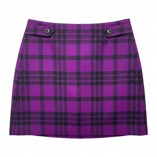 Mini Skirt By Hobbs In Plaid Pattern, Size: 8