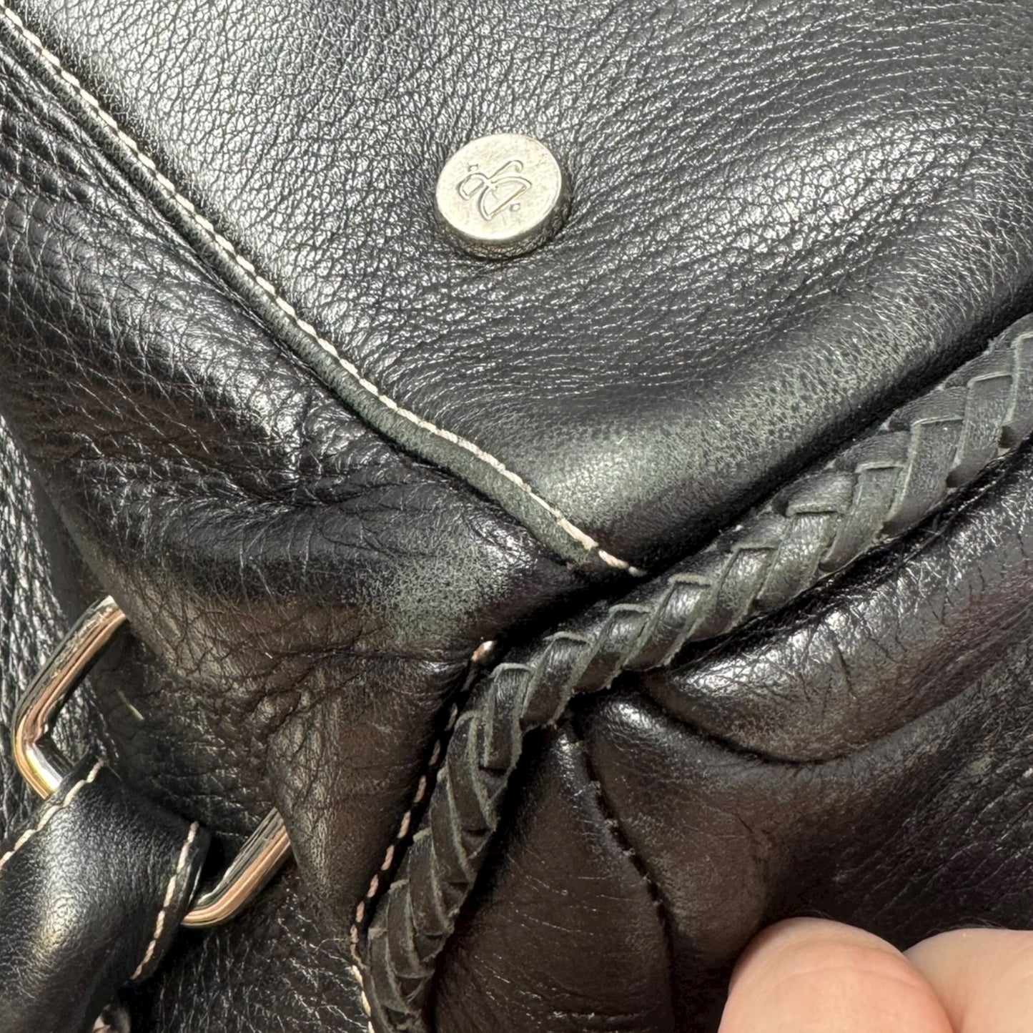 Tahoe Hobo Handbag Leather By Donald Pliner, Size: Large