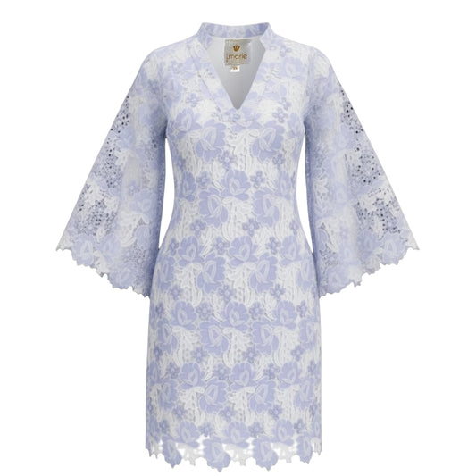 The Grace Mini Dress By J. Marie In Blue & White, Size: XS