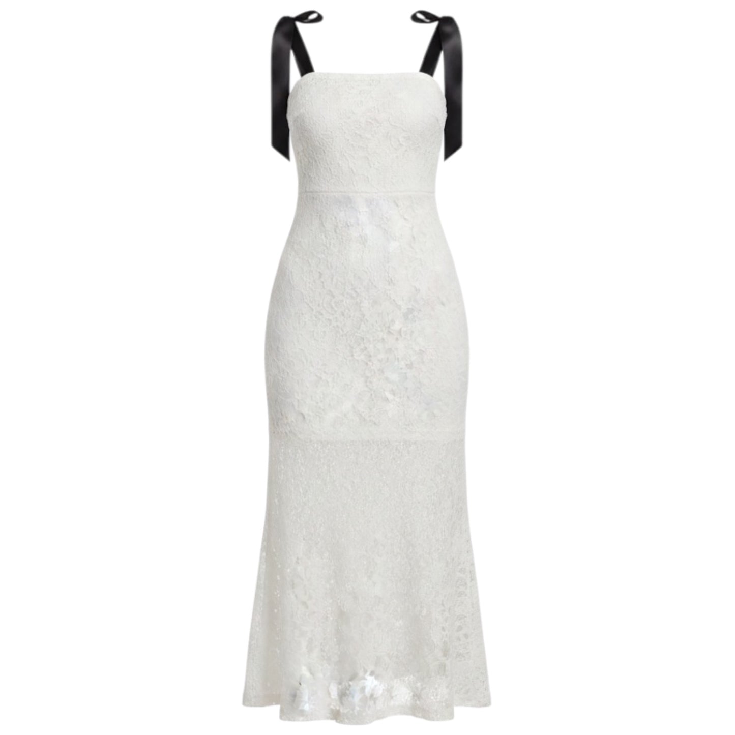 Finest Romance White Lace Tie-Strap Midi Dress By Lulus In White, Size: M