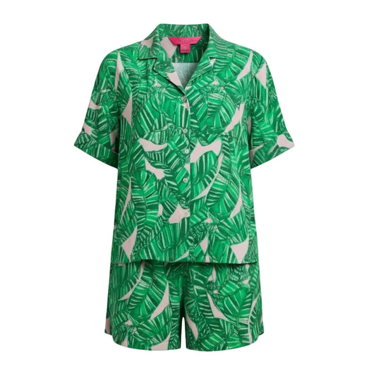 Franki Shirt & Riv Shorts Coverup Set By Lilly Pulitzer In Conch Shell Pink Lets Go Bananas, Size: M