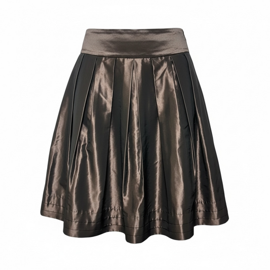 Pleated A Line Midi Skirt By Banana Republic In Bronze, Size: 0