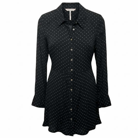 This Town Printed Tunic By Free People In Polkadot Pattern, Size: M