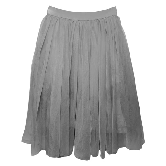 Tulle Midi Skirt By Esley In Grey, Size: S