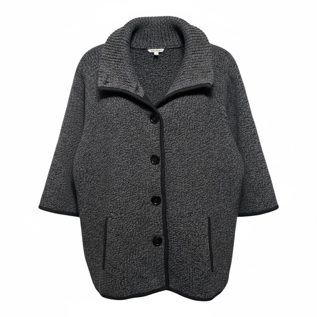 Sweater Cardigan By Talbots In Grey, Size: L