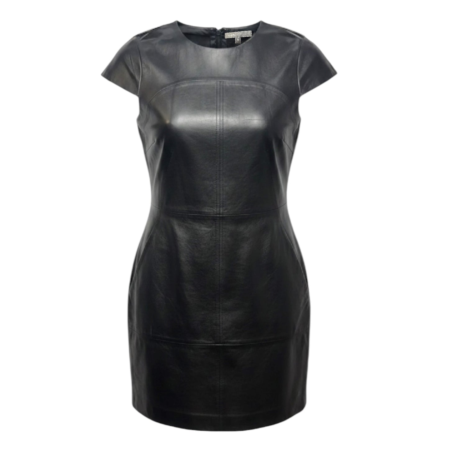 Leather Cap Sleeve Mini Dress By Vince In Black, Size: 8