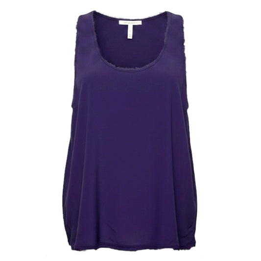 Kenji Silk Raw Hem Tank Top Sleeveless By Joie In Purple, Size: L