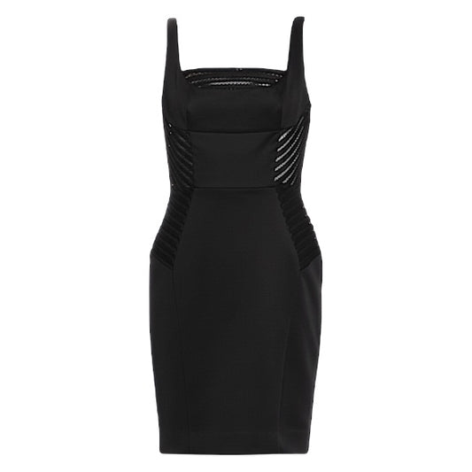 Mesh Detail Sheath Dress Designer By Milly In Black, Size: 2