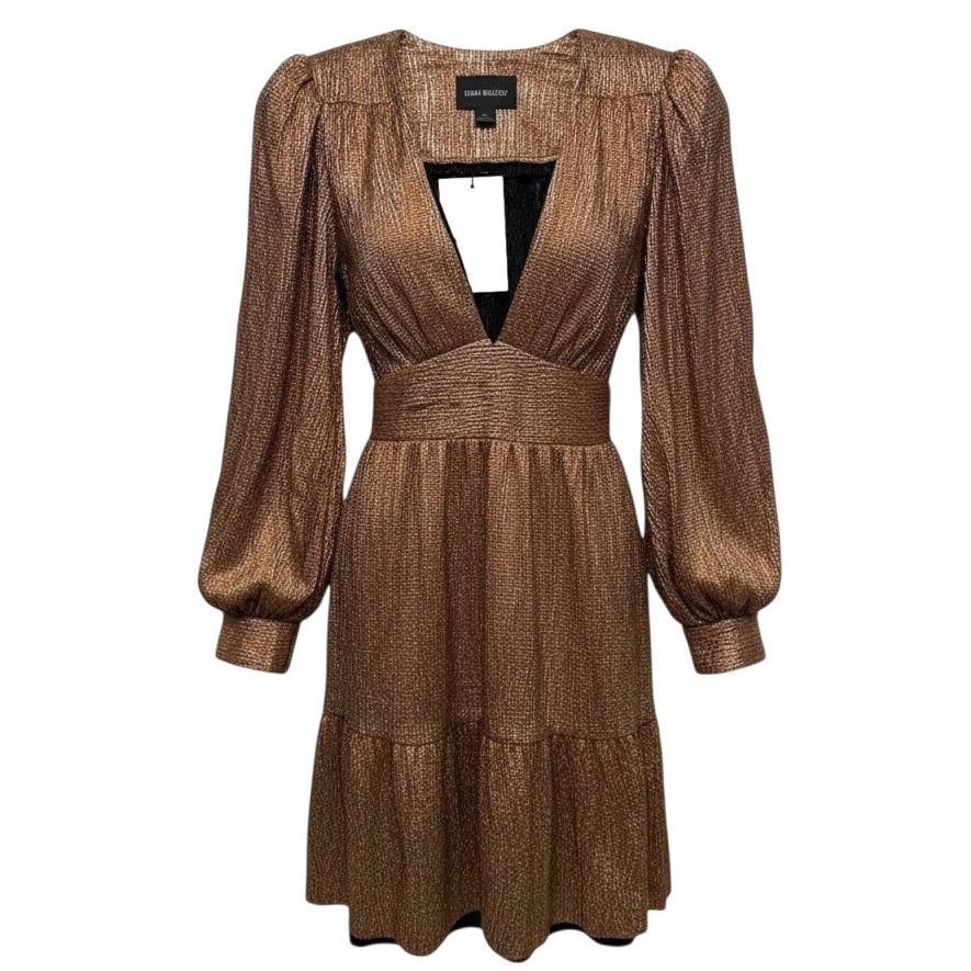 Jamey Metallic Party Dress By Sabina Musayev In Gold, Size: S