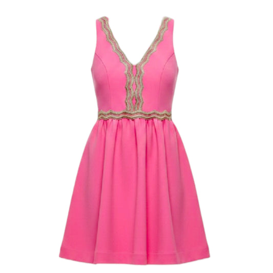 Rorey Dress Designer By Lilly Pulitzer In Pink & Yellow, Size: L