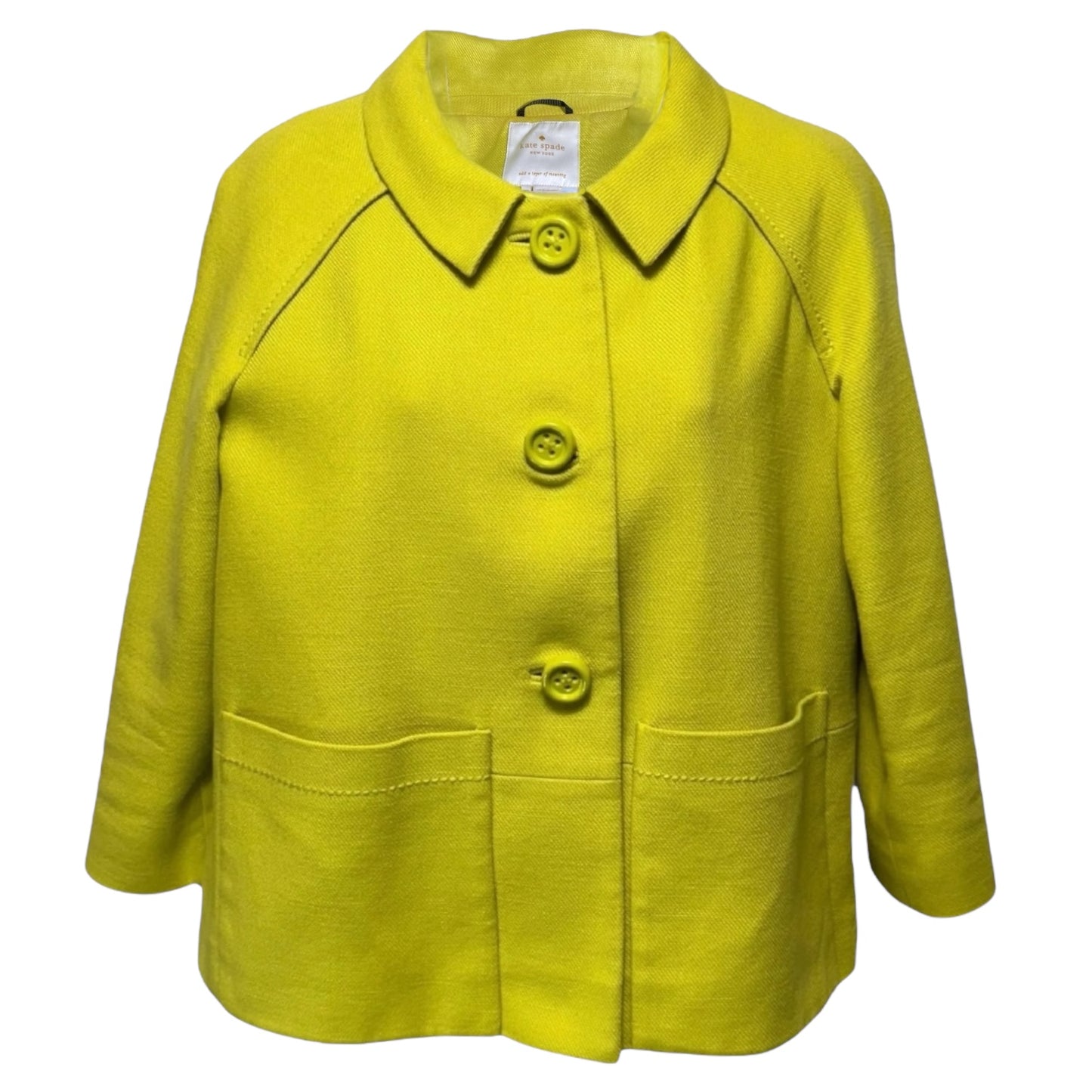 Jacket Designer By Kate Spade In Chartreuse, Size: 6