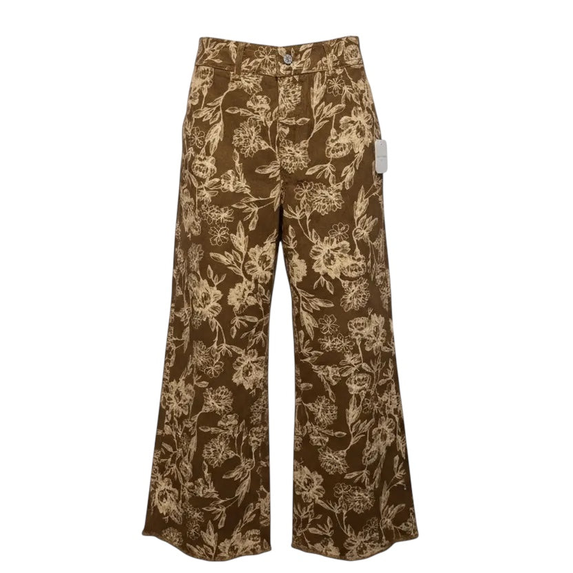 Printed Wide Leg Jeans By Altard State In Floral Print, Size: S