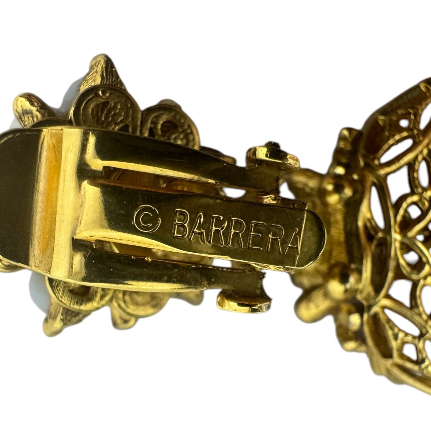 Mother Of Pearl Gold Plated Chandelier Earrings By Barerra