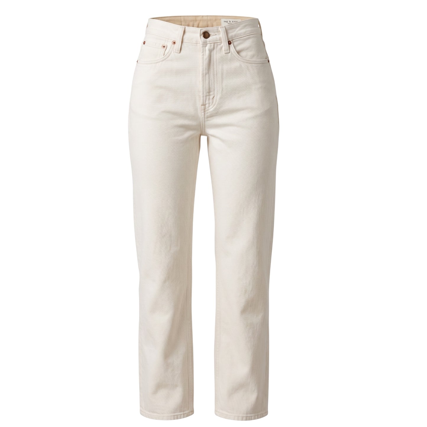 Alex High Rise Straight Leg Jeans By Rag And Bone In Cream Denim, Size: 26