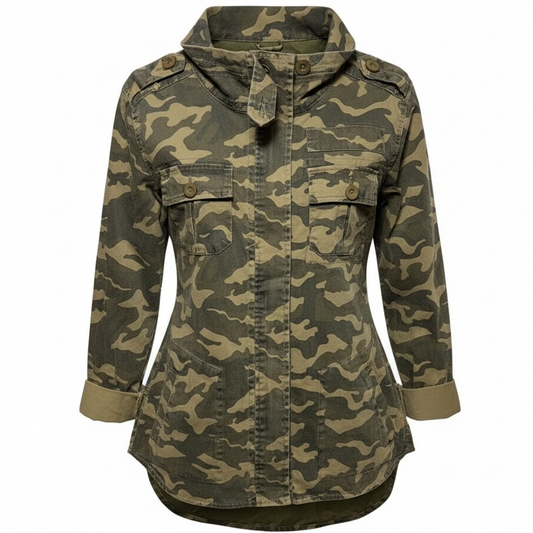 Utility Jacket By Altard State In Camouflage Print, Size: M