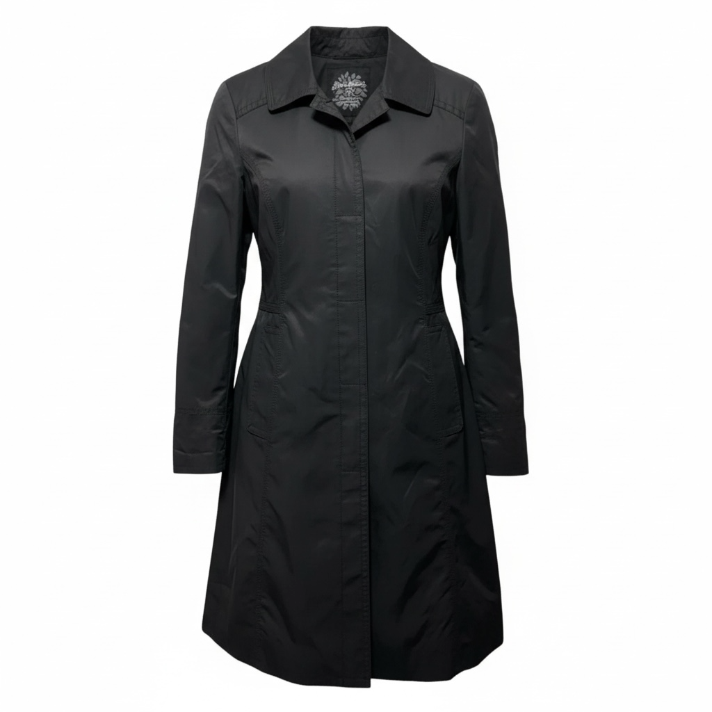 Trench Coat By Eddie Bauer In Black, Size: M