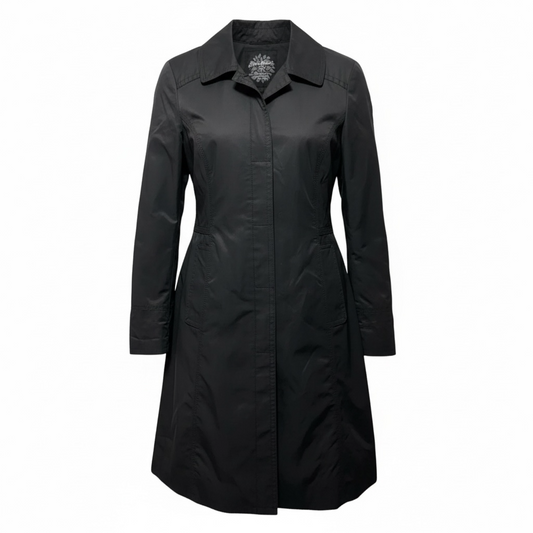 Trench Coat By Eddie Bauer In Black, Size: M