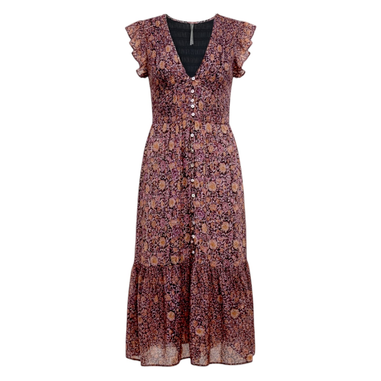 The Peregrine Midi Dress By Anthropologie In Floral Print, Size: XL Petite