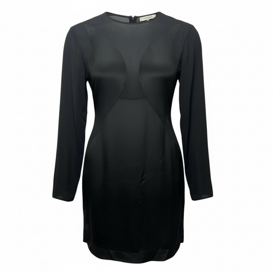 Wool & Silk Semi Sheer Dress Casual Short By Maiyet In Black, Size: 6 (EU 40)