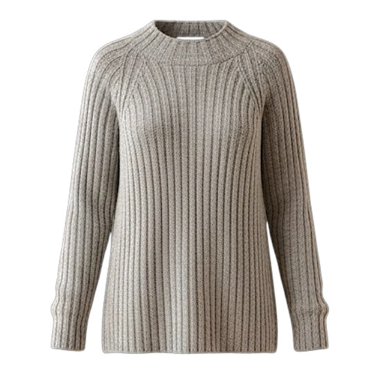 Extrafine Merino Wool Alpaca Blend Sweater By Ciao Lucia In Taupe, Size: M