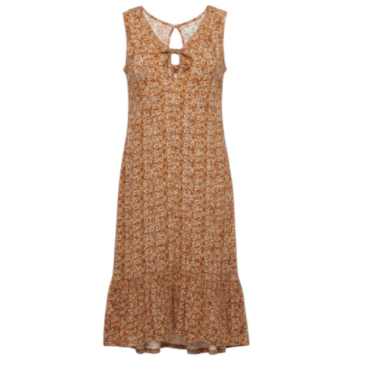 Geo Floral Maxi Dress By Wonderly In Orange & White, Size: Xl