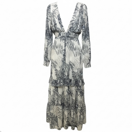 Dress Casual Maxi By Mulla In Faded Green & White, Size: L