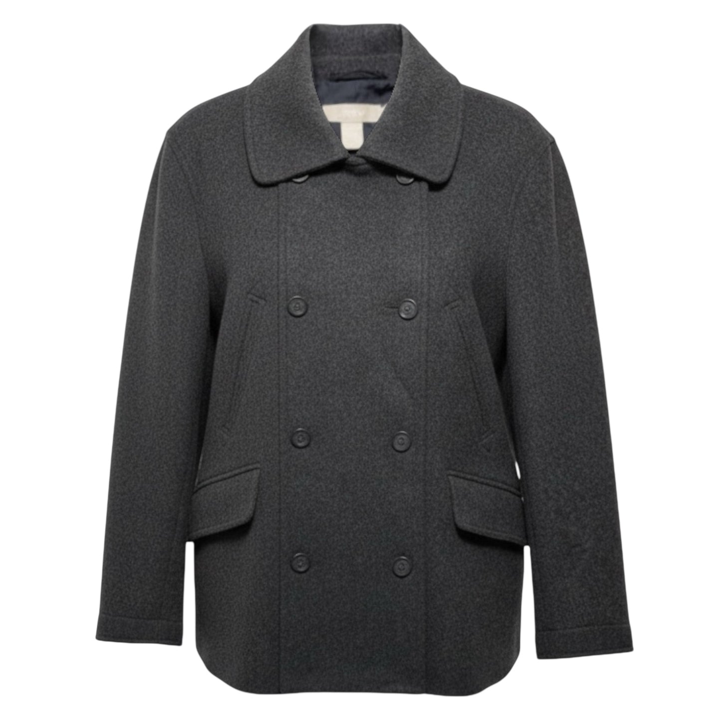 Double Breasted Wool Blend Peacoat By J. Crew In Grey, Size: S